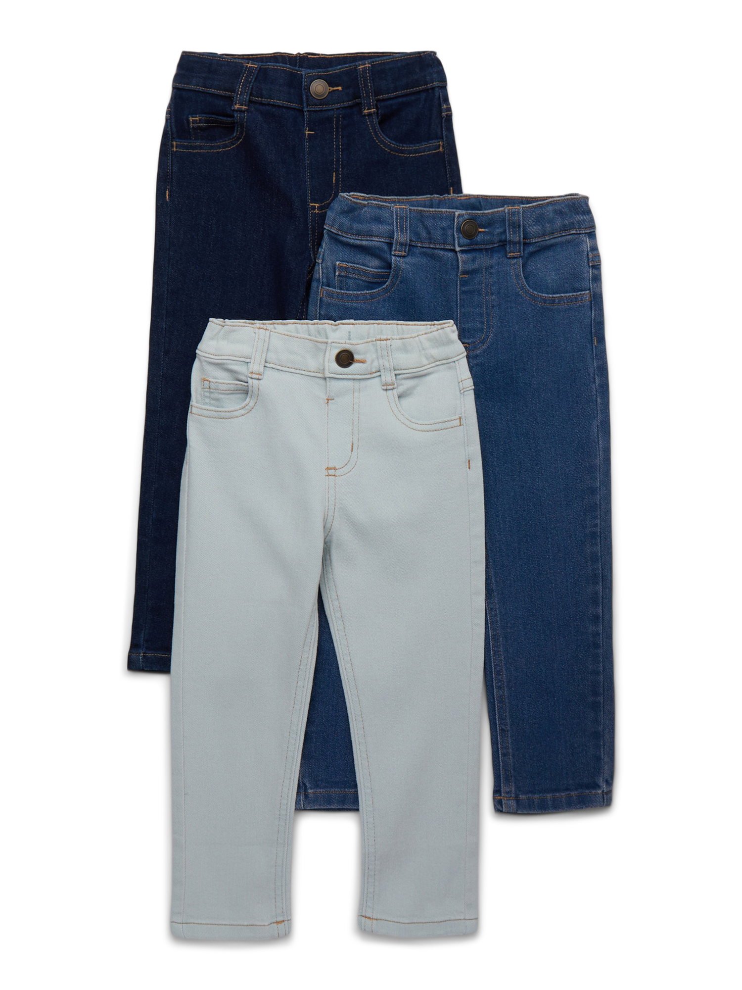 Garanimals Toddler Girl Core Denim Pants Multipack, 3-Pack, Sizes 12M-5T